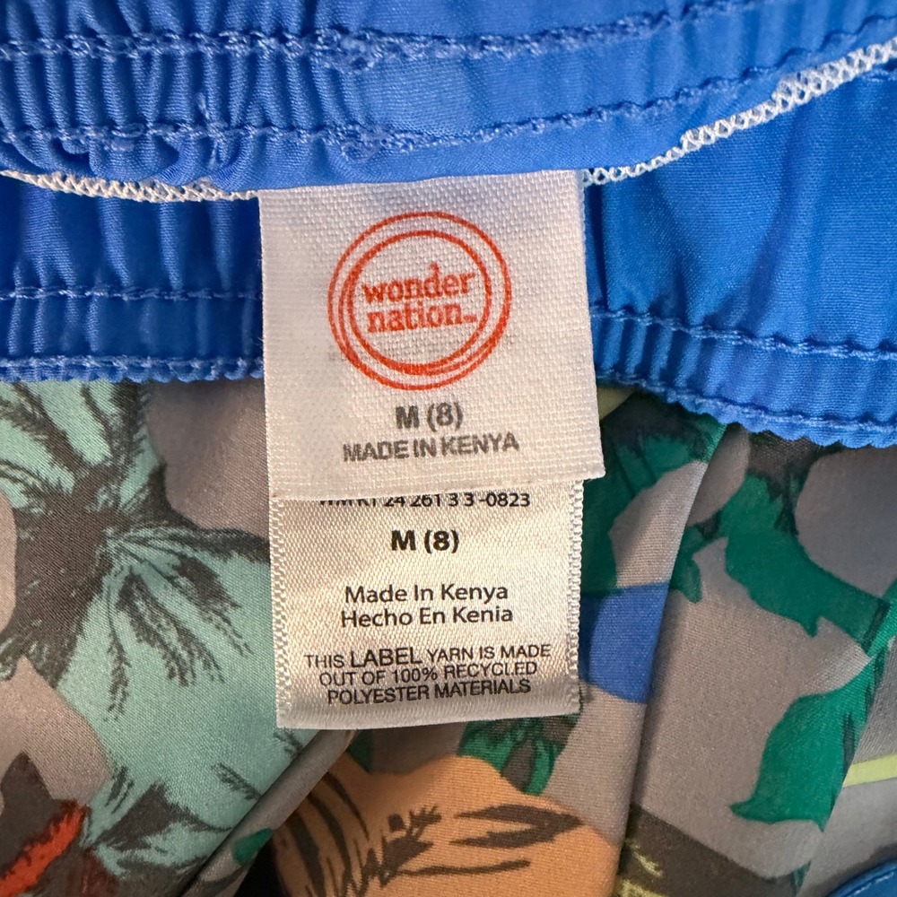 Wonder Nation Swim Trunks Boys Size 8 Dinosaur and Camo 2 Pack Set - Picture 4 of 9